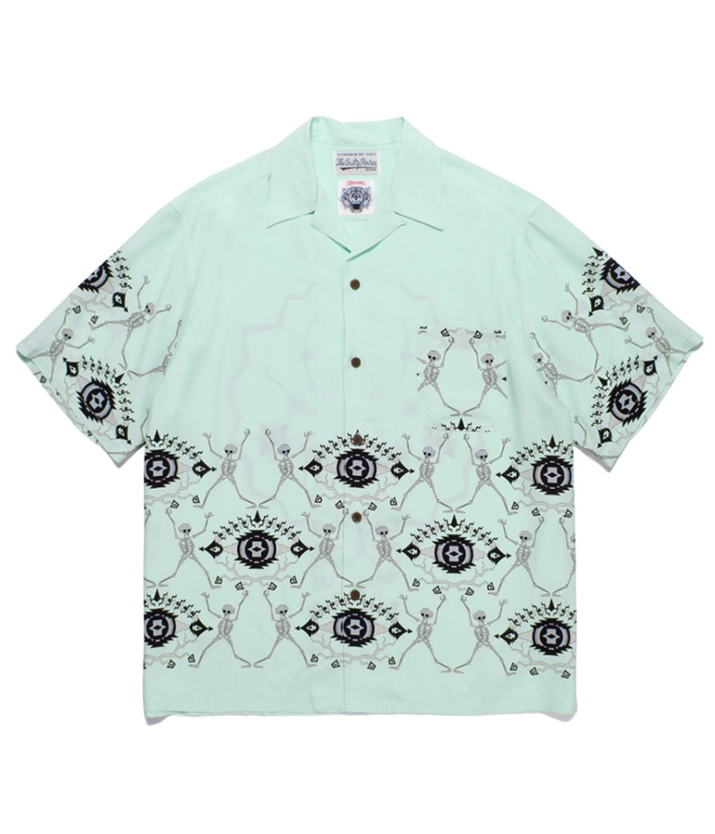 WOLF'S HEAD / S/S HAWAIIAN SHIRT (TYPE-5)【MINT】