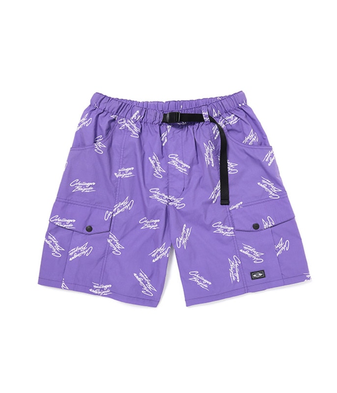 MULTI SIGNATURE CARGO SHORTS【PURPLE】