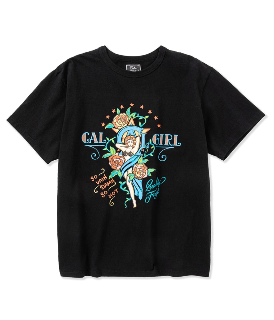 BINDER NECK SYNDICATE RETRO GIRL VINTAGE T-SHIRT -NATURALLY PAINT DESIGN-【2 Colors Available】