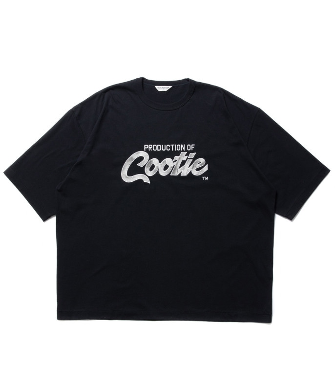Embroidery Oversized S/S Tee (PRODUCTION OF COOTIE)【BLACK】