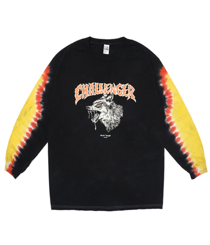 L/S TIE DYE ZOMBIE WOLF TEE【BLACK TIE DYE】