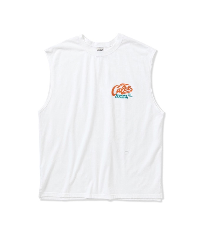 STRETCH CALEE LOGO N/S T-SHIRT -NATURALLY PAINT DESIGN-【WHITE】