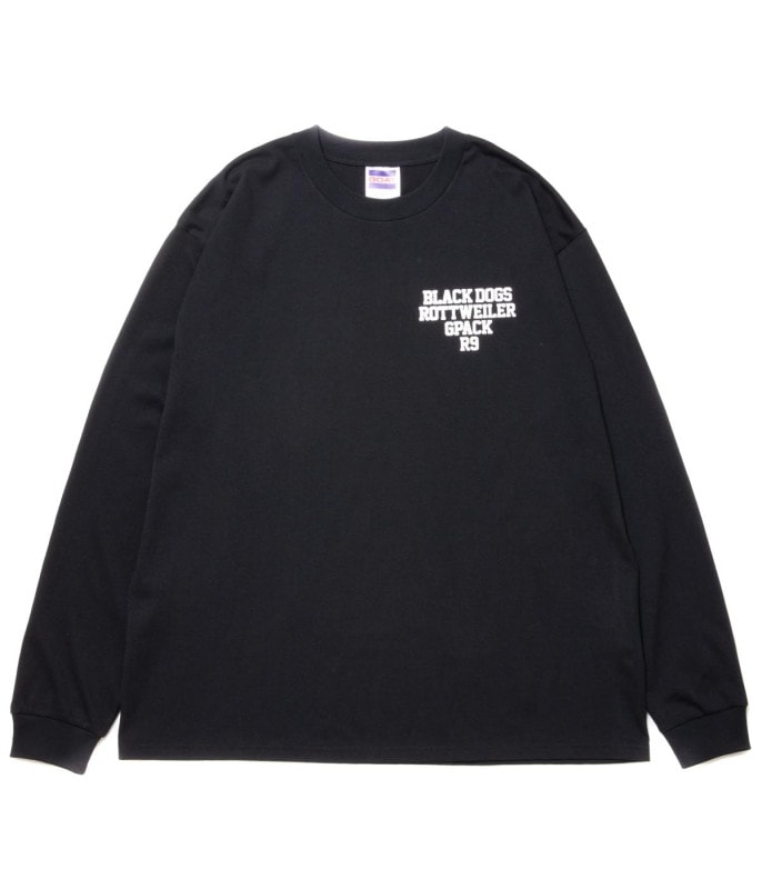 COLLEGE RW L/S TEE【BLACK】