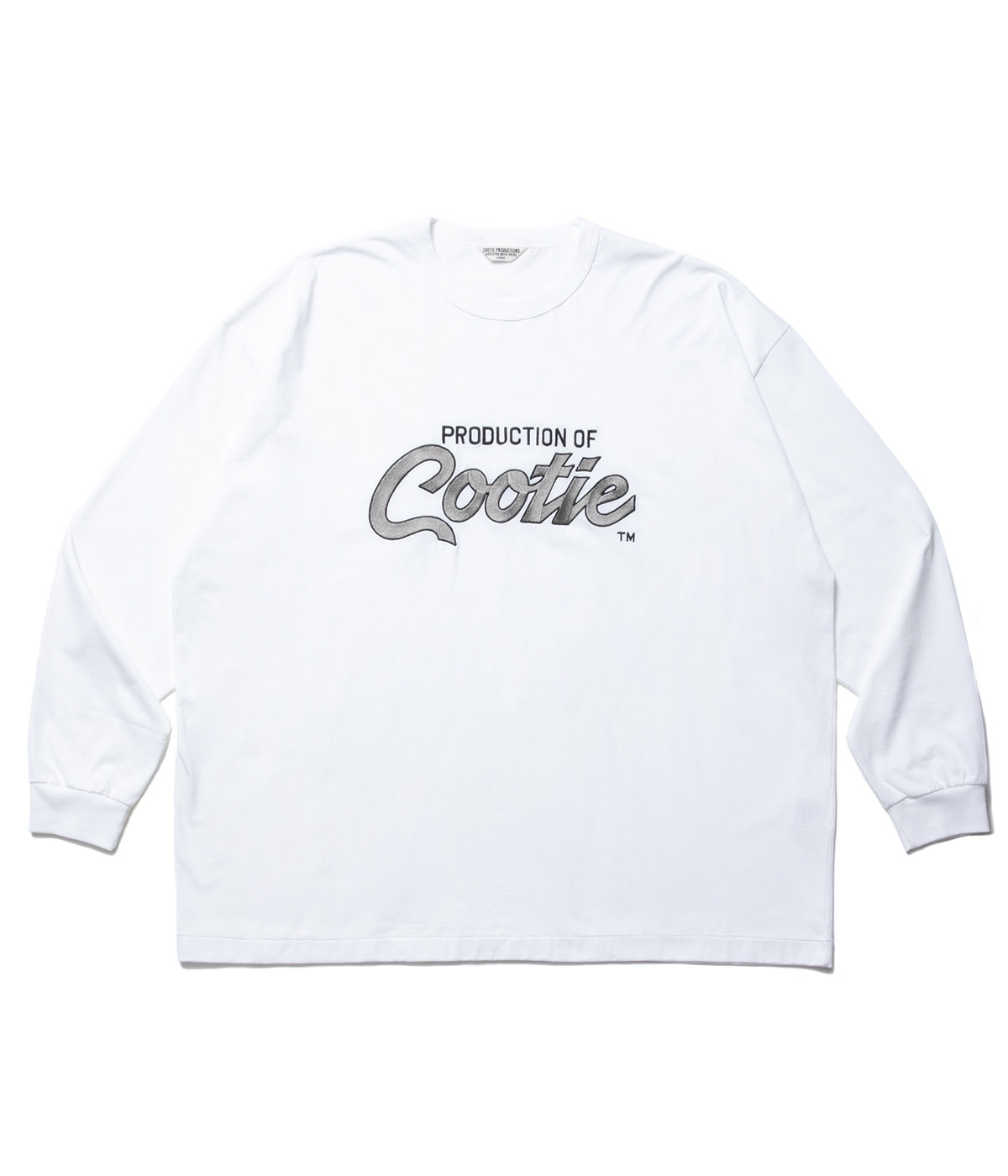Embroidery Oversized L/S Tee (PRODUCTION OF COOTIE)【OFF WHITE
