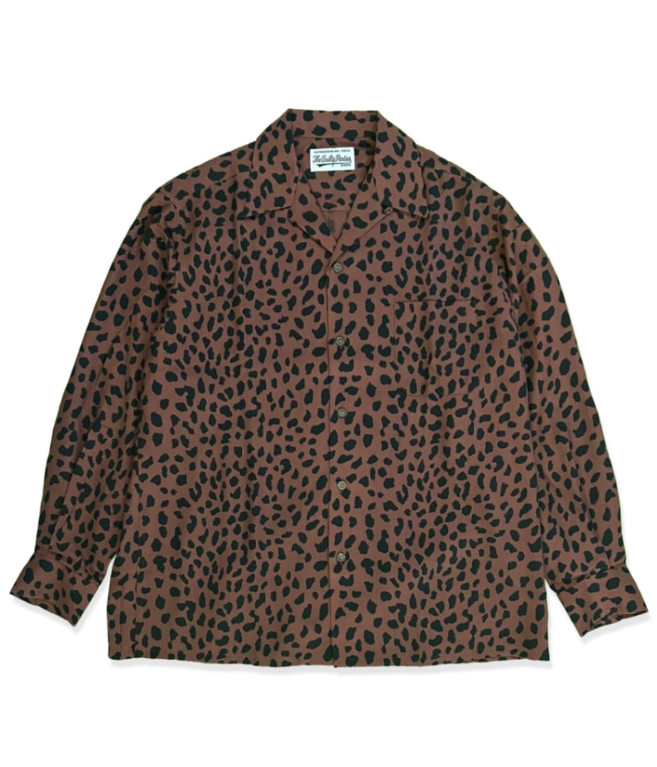 LEOPARD OPEN COLLAR SHIRT L/S【BROWN】｜WACKO MARIA｜MELTING POT 