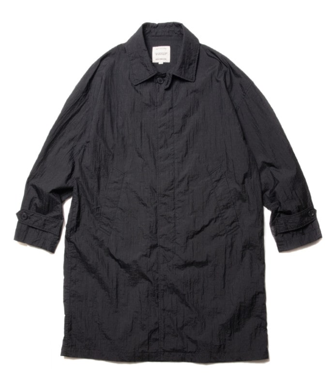 Shrink Nylon Bal Collar Coat【BLACK】