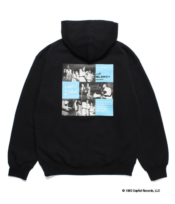 BLUE NOTE / MIDDLE WEIGHT PULLOVER HOODED SWEAT SHIRT (TYPE-1)【BLACK】