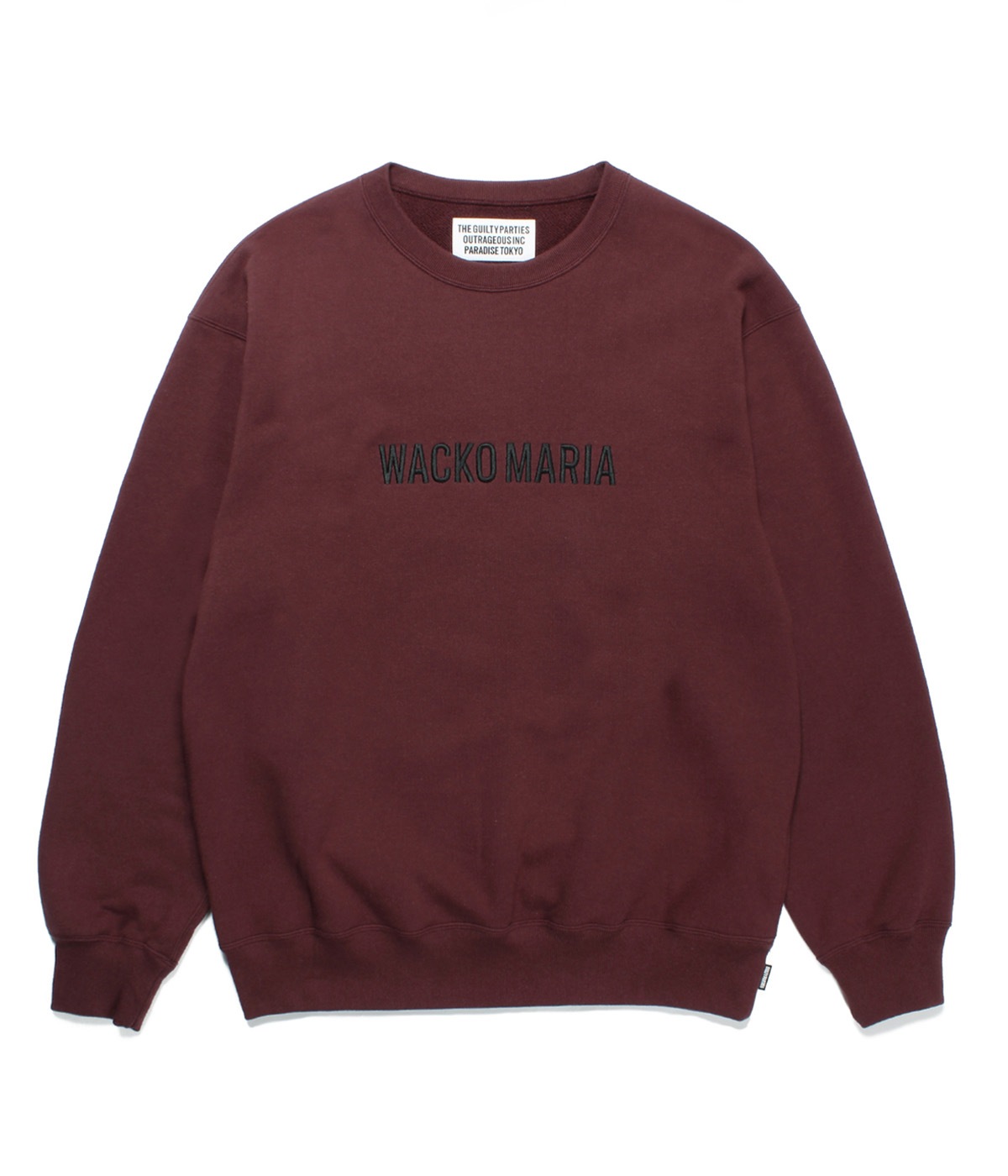 MIDDLE WEIGHT CREW NECK SWEAT SHIRT【BURGUNDY】｜WACKO MARIA 