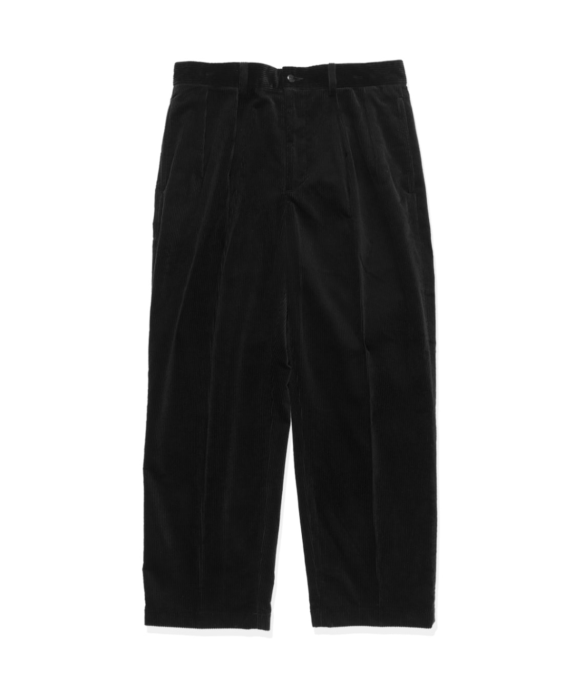 DOUBLE PLEATED CORDUROY TROUSERS【BLACK】