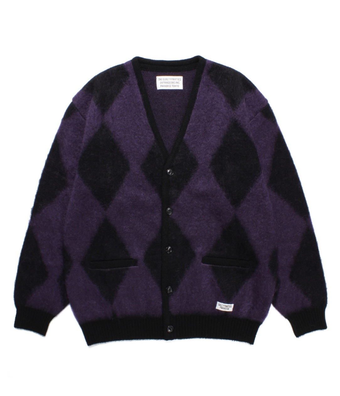 DIAMOND MOHAIR KNIT CARDIGAN【PURPLE】｜WACKO MARIA｜MELTING POT