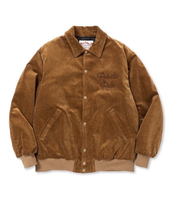 EMBROIDERY CORDUROY AWARD TYPE JACKET【CAMEL】