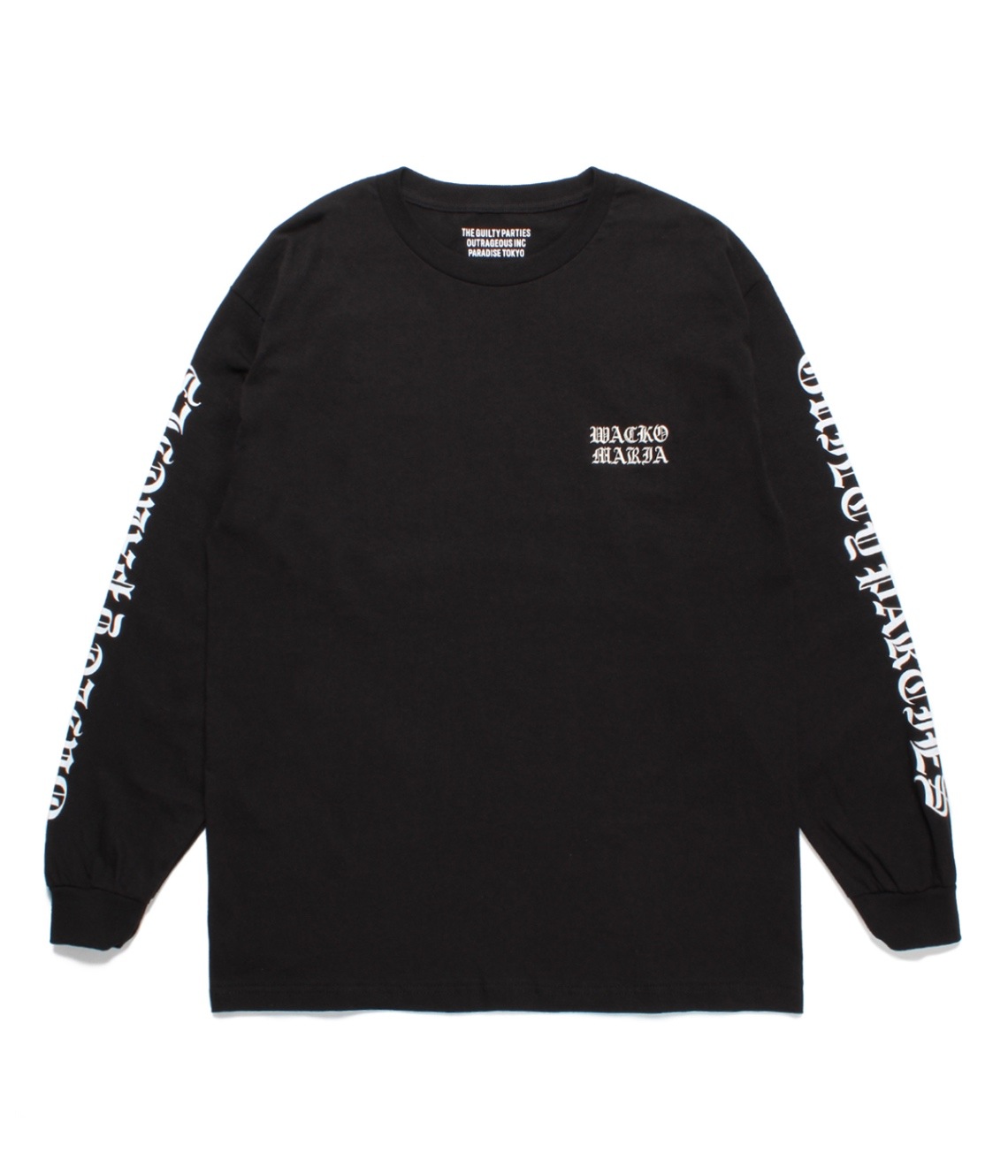 CREW NECK LONG SLEEVE T-SHIRT (TYPE-2)【BLACK】｜WACKO MARIA