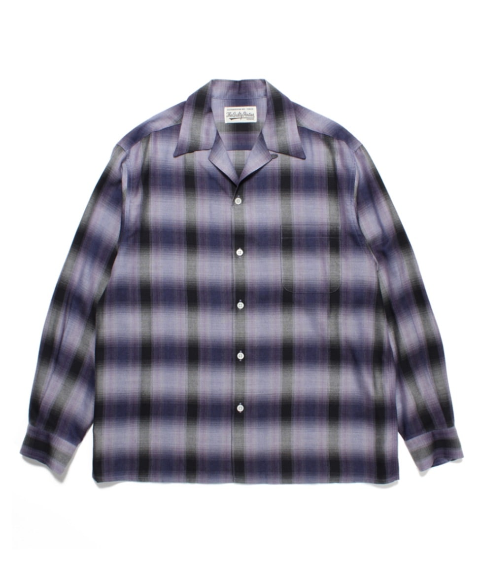 ワコマリア　wacko Maria オープンカラーシャツ　オンブレ　シャドウ WACKO MARIA/OMBRE CHECK OPEN COLLAR SHIRT（PINK）［オンブレ