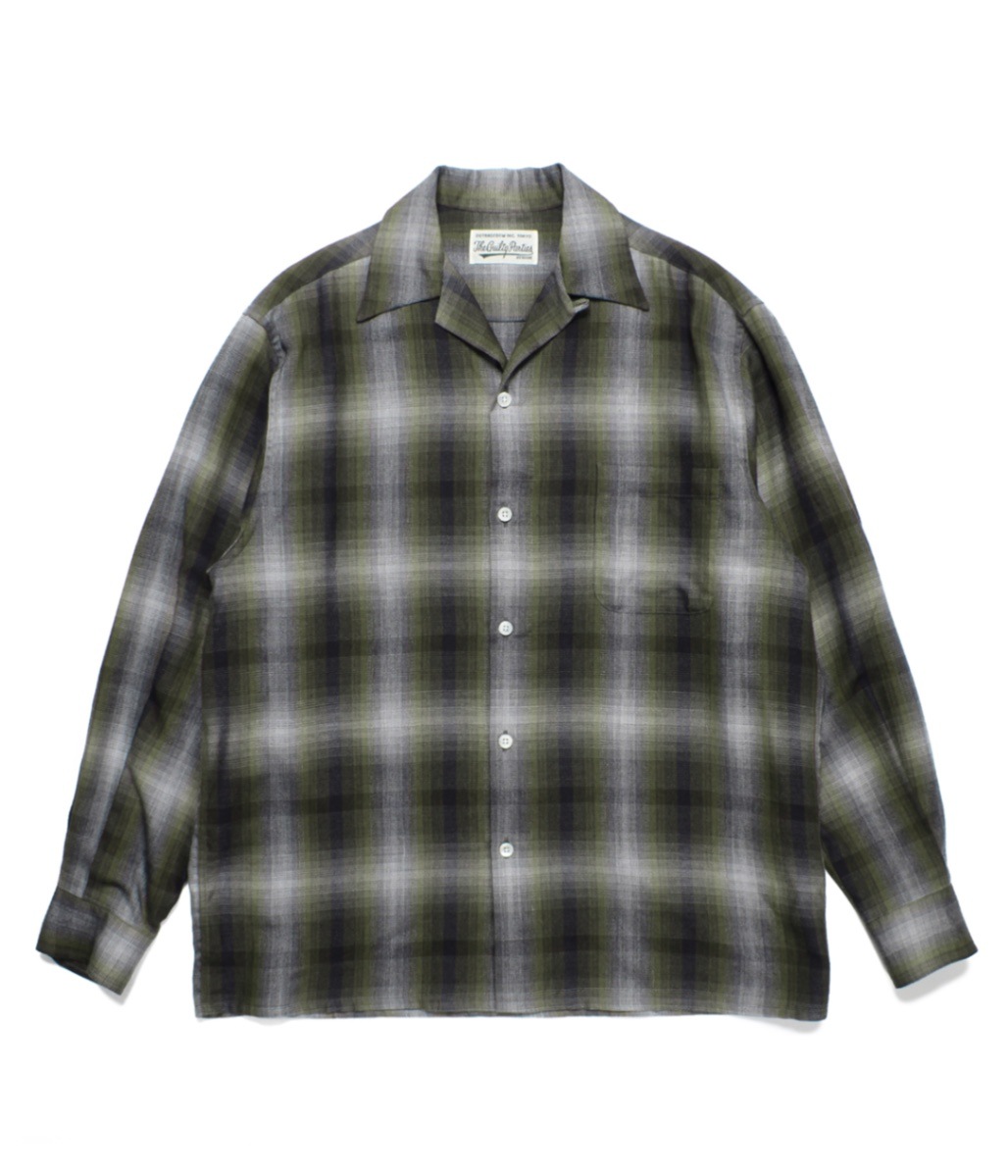 OMBRE CHECK OPEN COLLAR SHIRT (TYPE-3)【YELLOW】｜WACKO