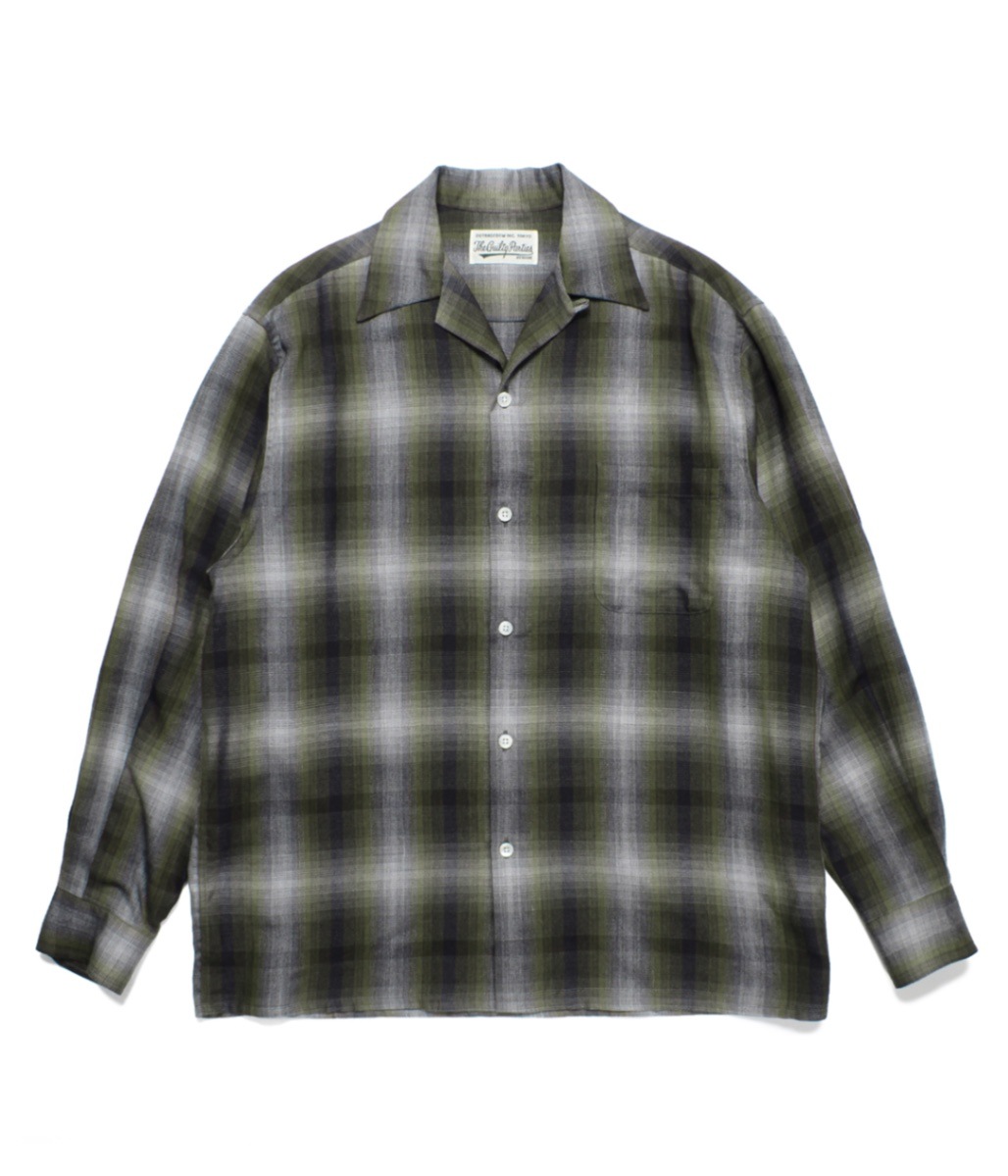 OMBRE CHECK OPEN COLLAR SHIRT (TYPE-3)【YELLOW】