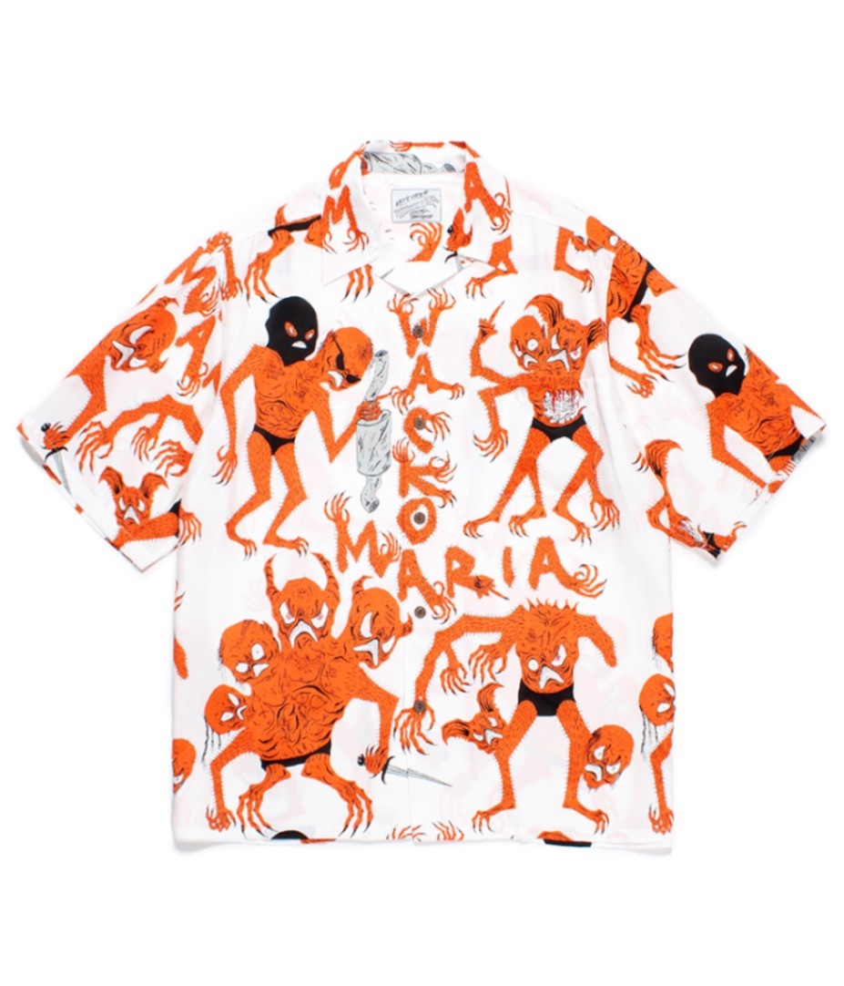 NECK FACE / HAWAIIAN SHIRT (TYPE-4)【WHITE】｜WACKO MARIA