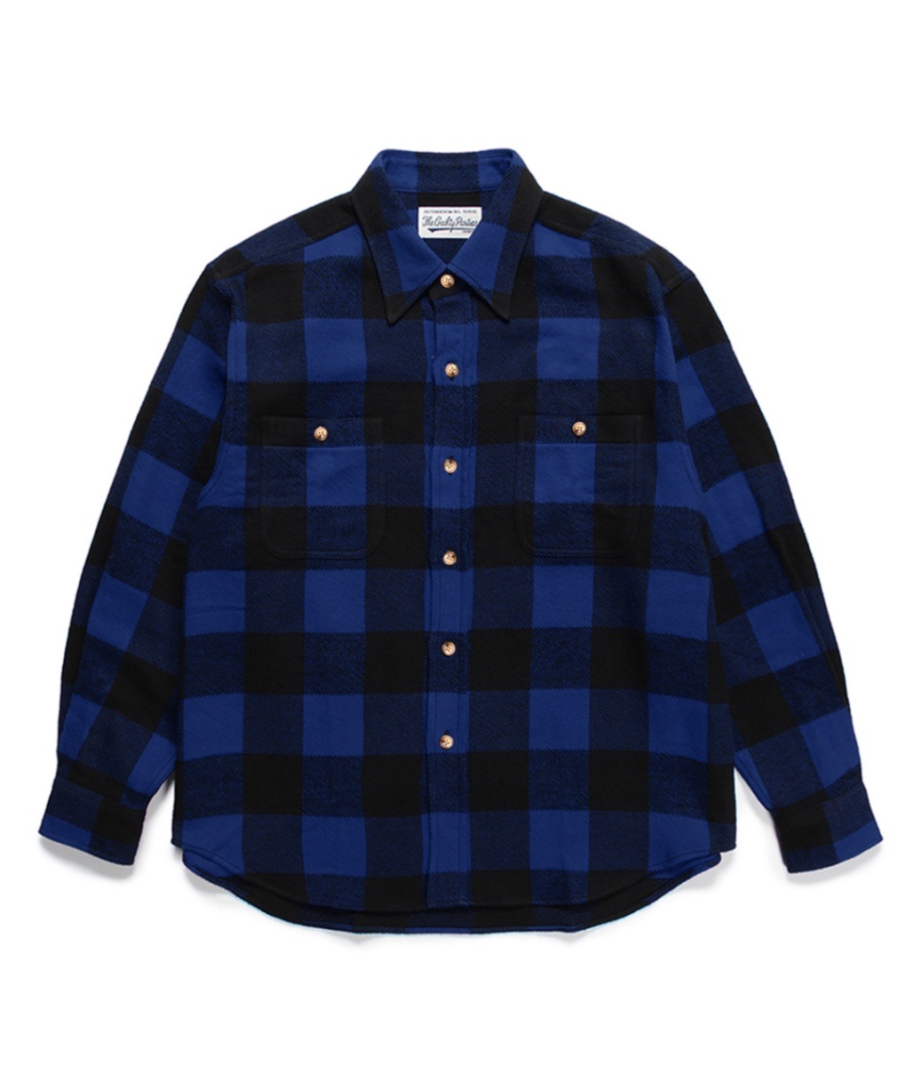 BLOCK CHECK FLANNEL SHIRT (TYPE-1)【BLUE】｜WACKO MARIA｜MELTING 
