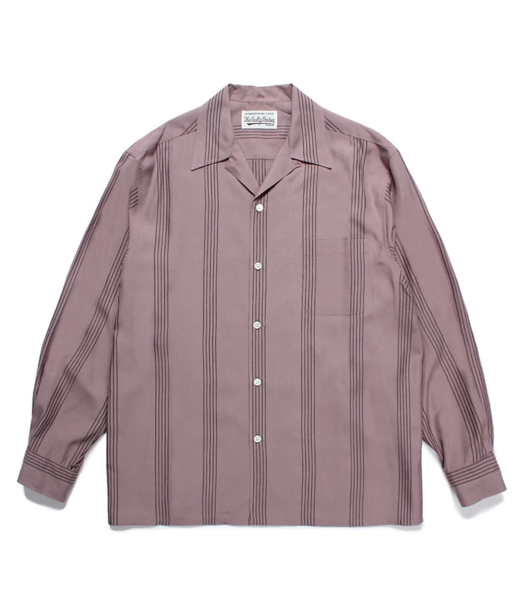 STRIPED OPEN COLLAR SHIRT【PURPLE】｜WACKO MARIA｜MELTING POT