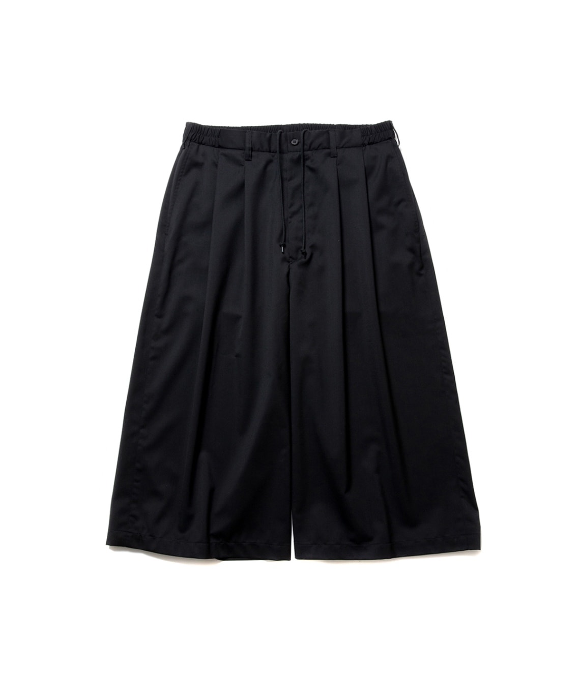 Combat Wool Twill Shin Cut Wide Easy Trousers【BLACK】