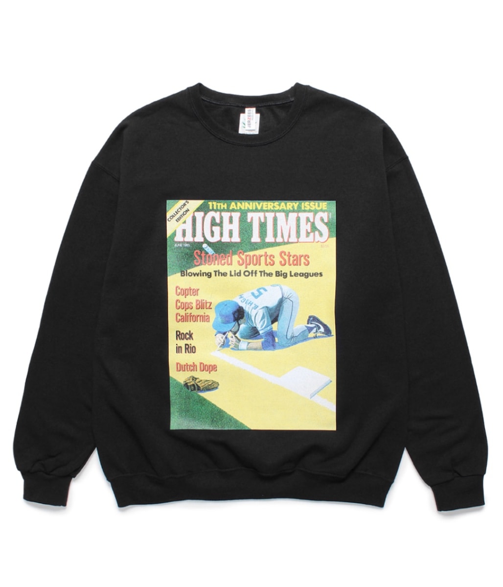 国内発送【WACKO MARIA】HIGHTIMES/CREWNECK SWEATSHIRT(TYPE-2) HIGH TIMES / CREW NECK SWEAT SHIRT (TYPE-2)【BLACK】|WACKO