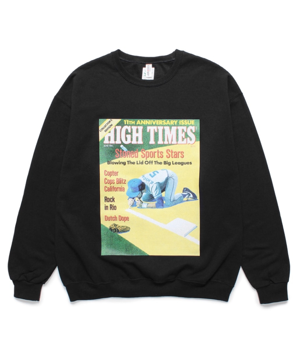 HIGH TIMES / CREW NECK SWEAT SHIRT (TYPE-2)【BLACK】