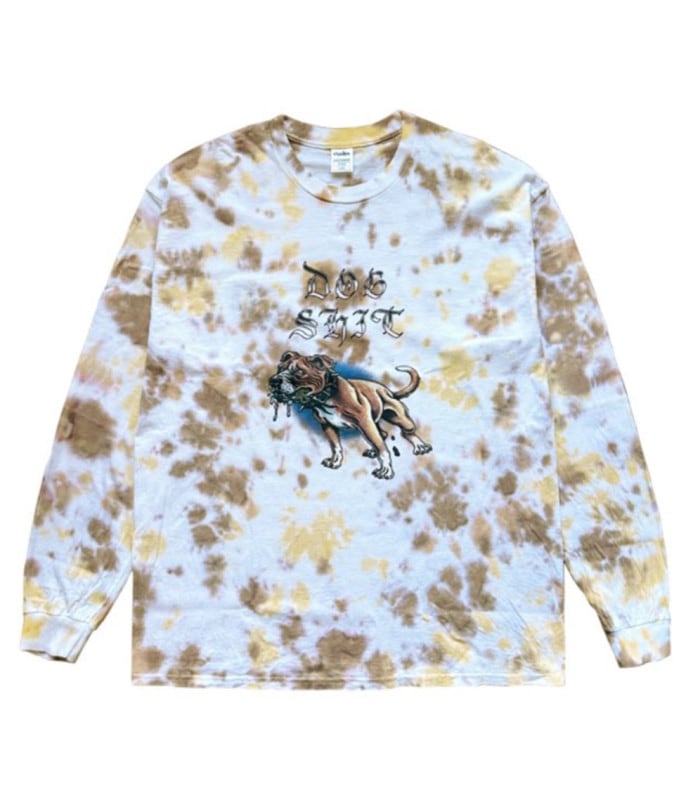 DOGSHIT TIE DYE LONGSLEEVE T SHIRTS【WHITE×BROWN×YELLOW】