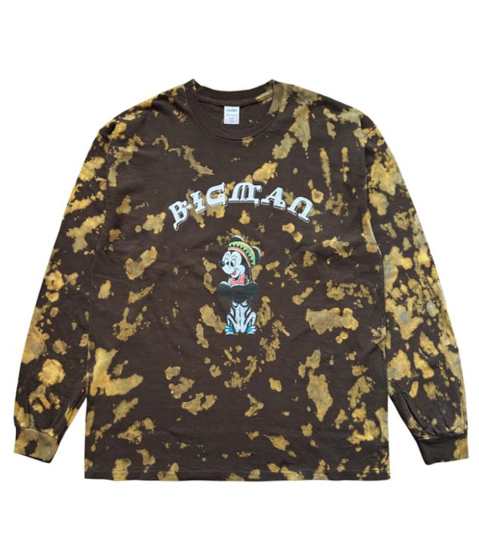 BIGMAN TIE DYE LONGSLEEVE T SHIRTS【BROWN×GREEN×YELLOW】