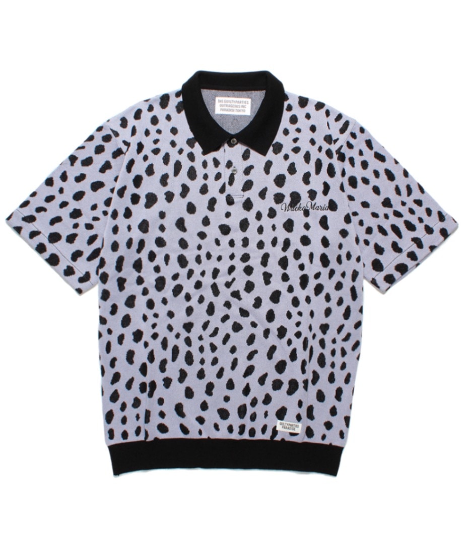 LEOPARD JACQUARD KNIT POLO SHIRT【PURPLE】｜WACKO MARIA｜MELTING