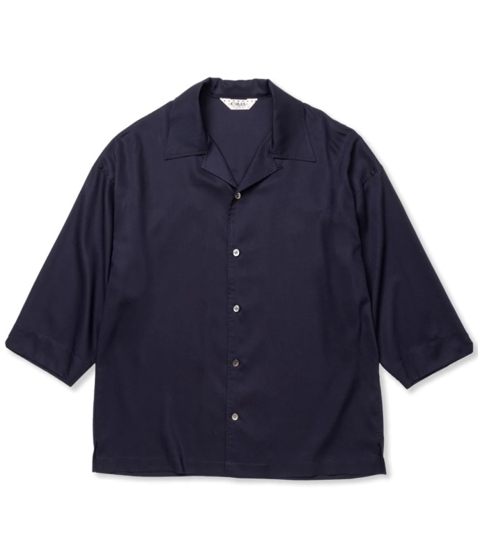 3/4 SLEEVE R/P DROP SHOULDER SHIRT【NAVY】