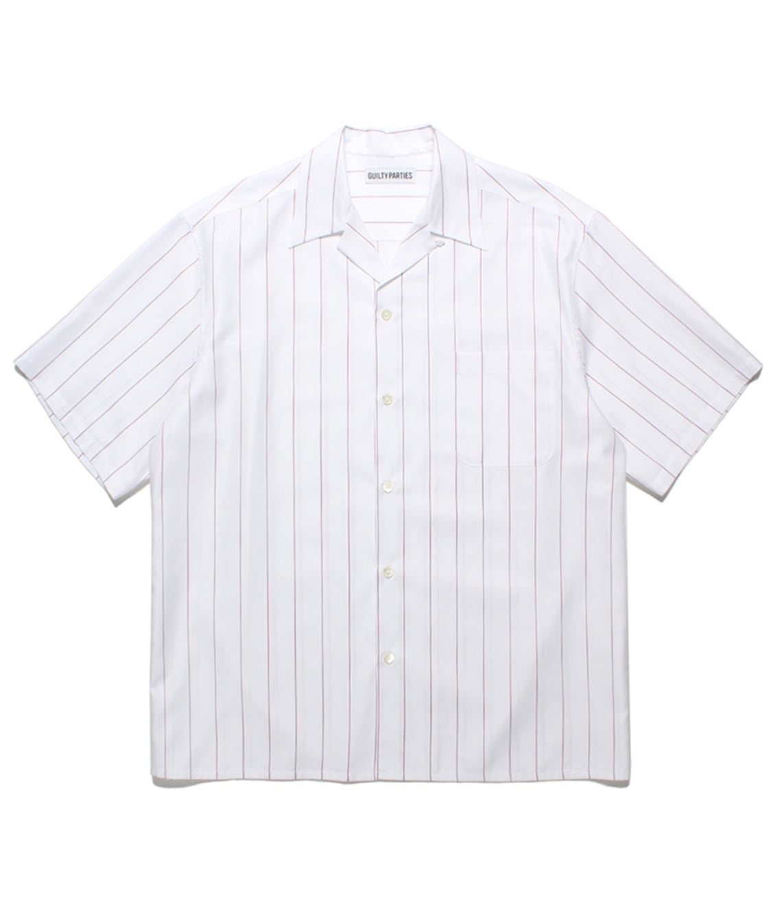 SOKTAS / STRIPED OPEN COLLAR SHIRT (TYPE-2)【BURGUNDY】｜WACKO