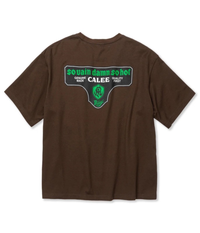 DROP SHOULDER S.V.D.S.H LOGO TEE -NATURALLY PAINT DESIGN-【BROWN】