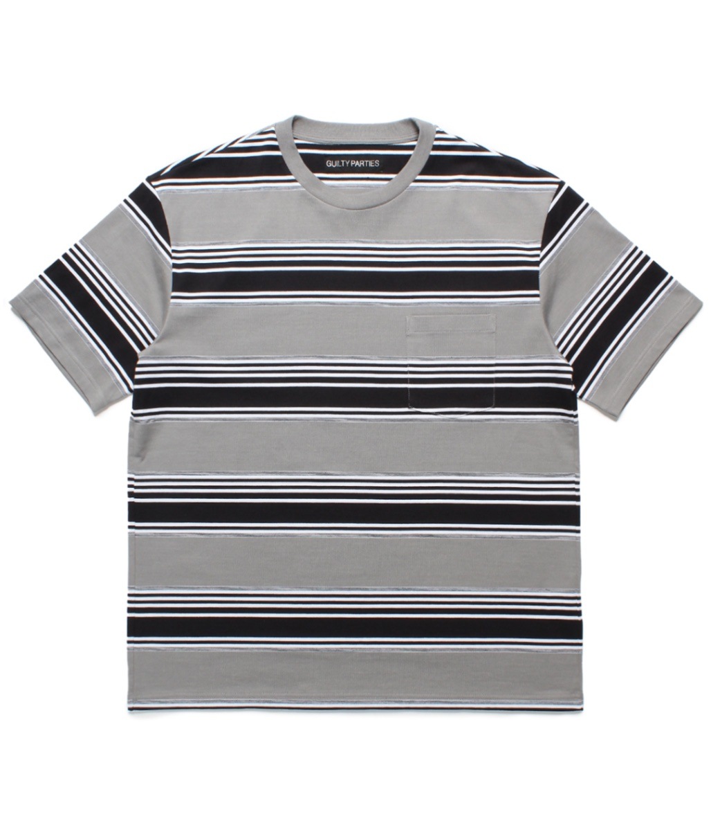 TIGHT / STRIPED CREW NECK T-SHIRT ( TYPE-3 )（BLUE）