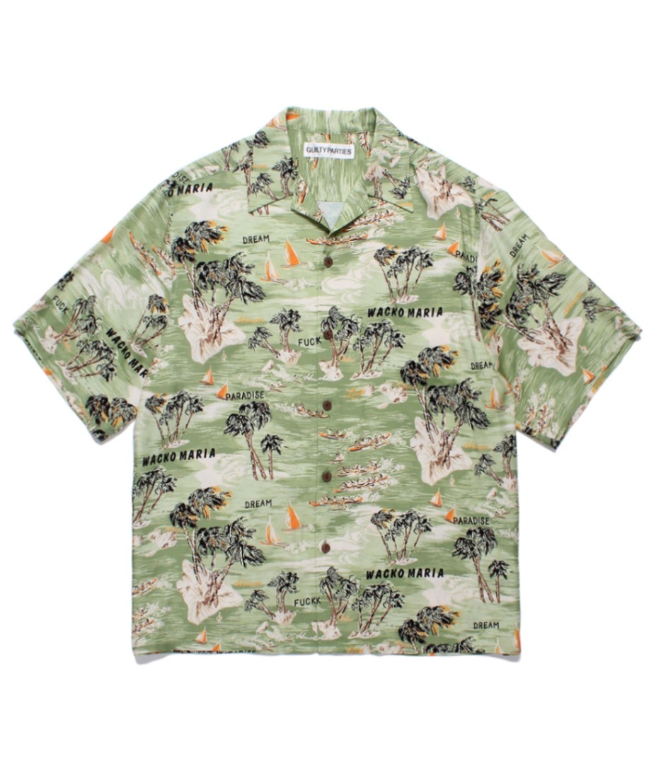 HAWAIIAN SHIRT (TYPE-1)【GREEN】｜WACKO MARIA｜MELTING POT（正規