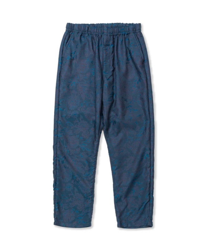 FLOWER JACQUARD EASY TROUSERS【NAVY BLUE】