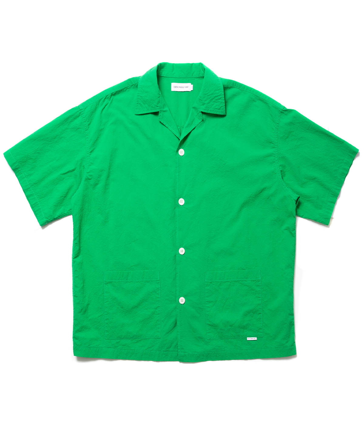 Finx Cotton Cordlane Open Collar S/S Shirt【GREEN】｜COOTIE