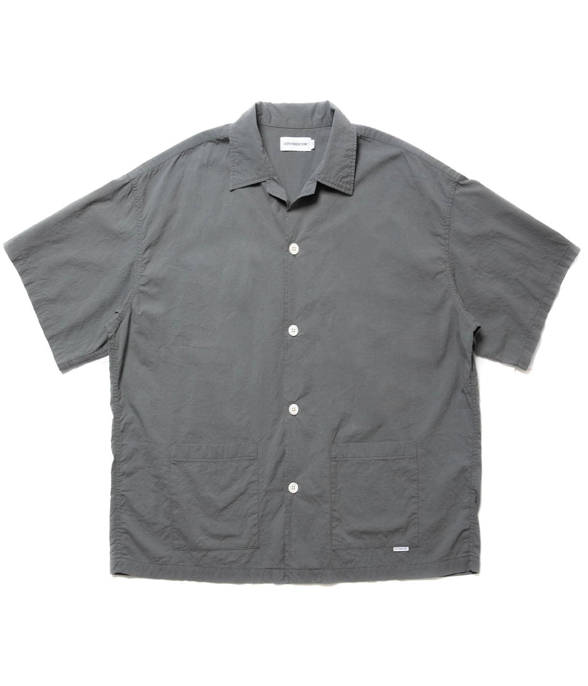 Finx Cotton Cordlane Open Collar S/S Shirt【GRAY】｜COOTIE