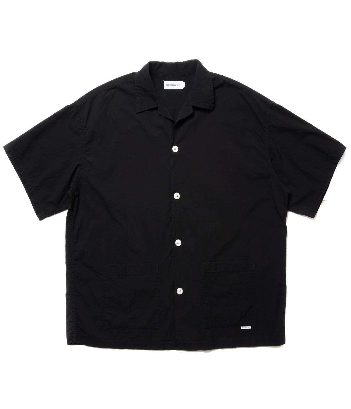 Finx Cotton Cordlane Open Collar S/S Shirt【BLACK】｜COOTIE 