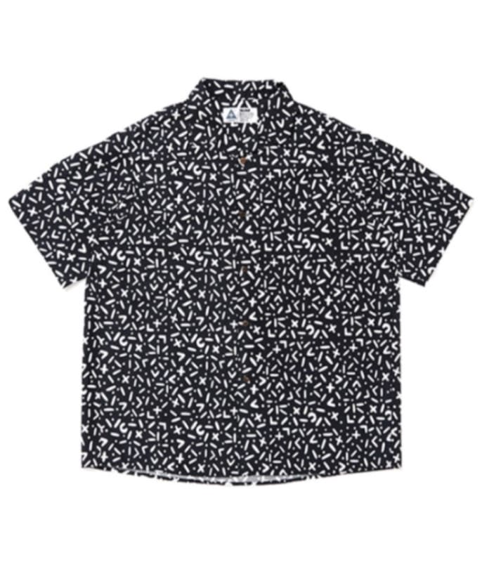 S/S CHIP PRINTED SHIRT【BLACK】