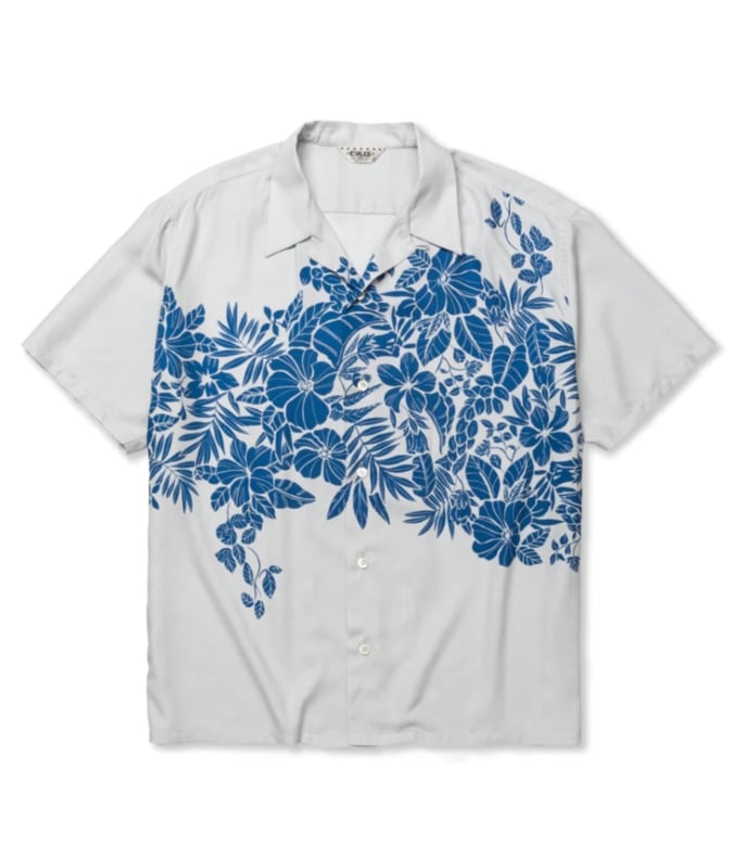 R/P PANEL PRINT ALOHA SHIRT【BLUE】