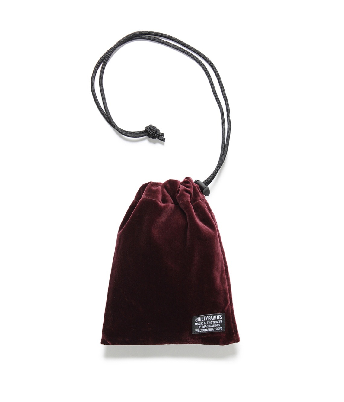 VELVET DRAWSTRING BAG【BURGUNDY】｜WACKO MARIA｜MELTING POT