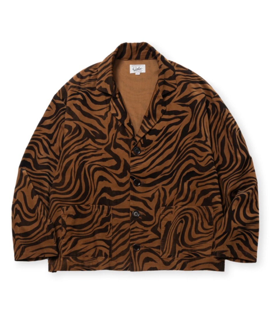 ZEBRA PATTERN CORDUROY SHIRT JACKET【BROWN】