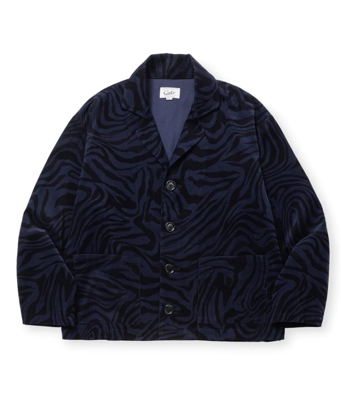 ZEBRA PATTERN CORDUROY SHIRT JACKET【NAVY】