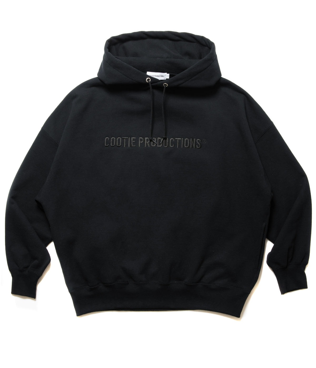 Open End Yarn Sweat Hoodie (Embroidery)【BLACK】