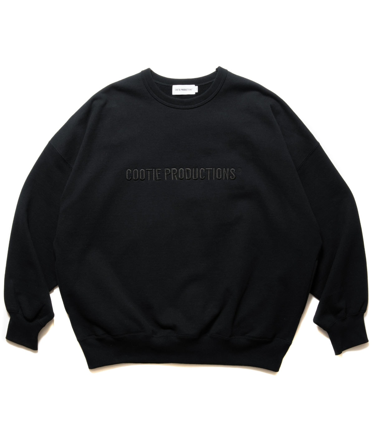 Open End Yarn Sweat Crew (Embroidery)【BLACK】｜COOTIE PRODUCTIONS