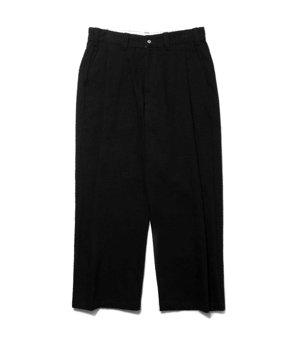 Needle Punch Twill 1 Tuck Trousers【BLACK】