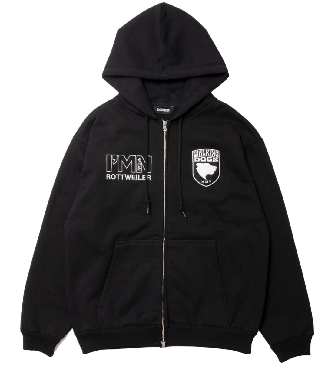 WALKING DOG ZIP PARKA【BLACK】