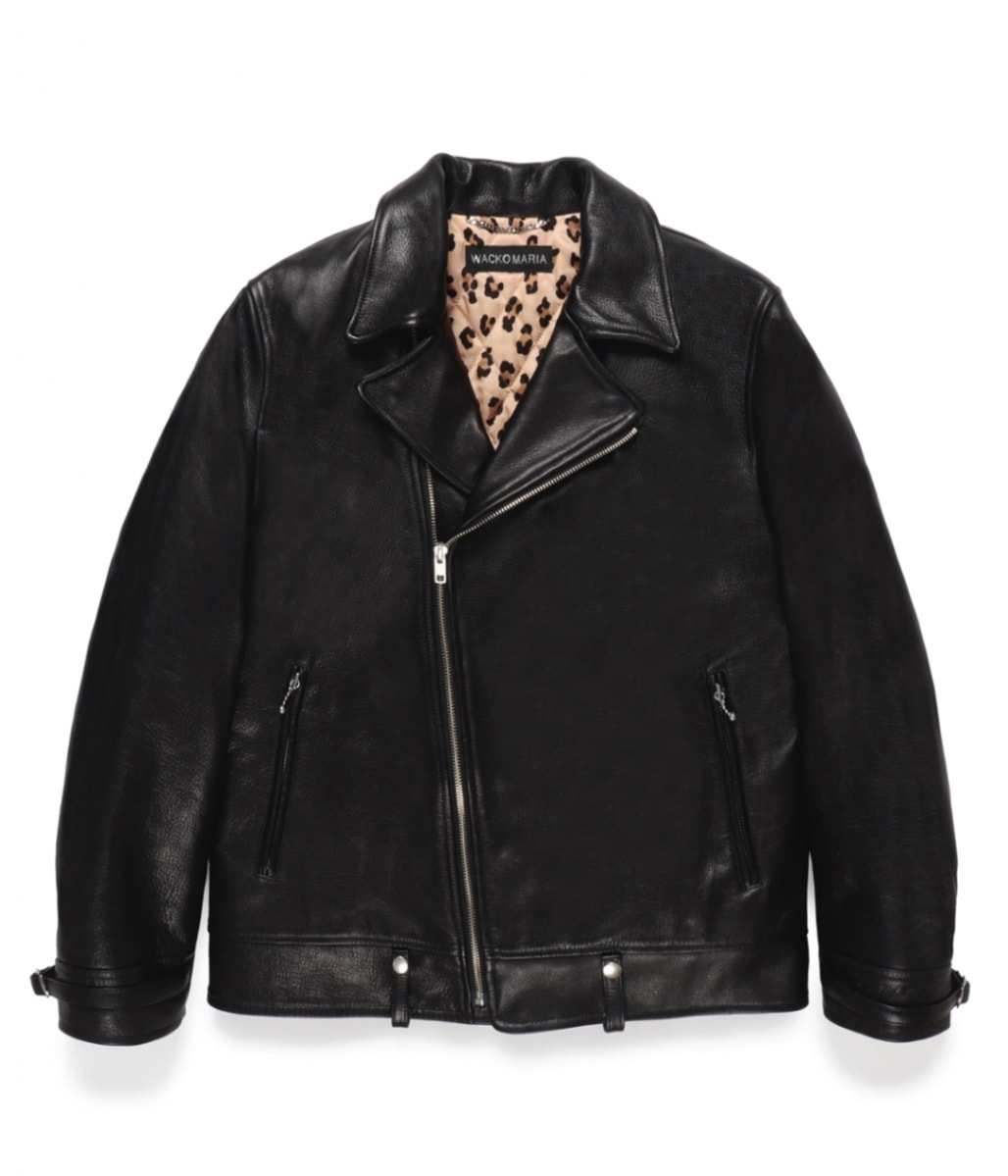 LEATHER DOUBLE RIDERS JACKET (TYPE-2)【BLACK】｜WACKO MARIA