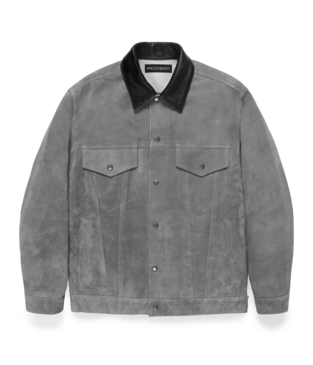 SUEDE TRUCKER JACKET【GRAY】