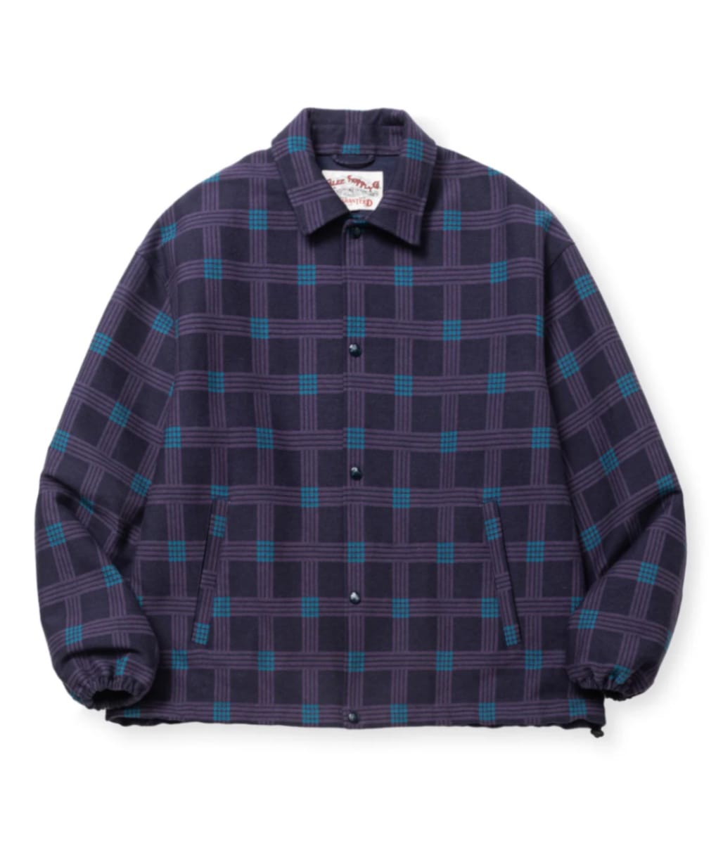 BOX CHECK OVER SIZE COACH JACKET【DARK PURPLE】