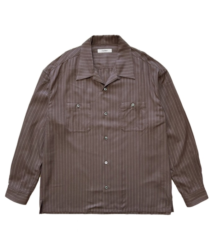 RAYON STRIPE SHIRTS【BROWN×WHITE】
